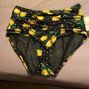 Lemon dot high waisted bikini bottoms